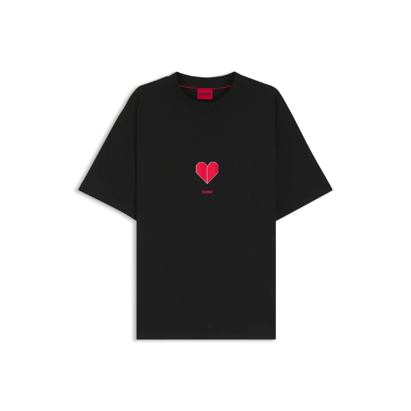 Image of Hugo Mens Dalentin Red T-Shirt Black male M