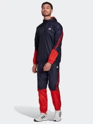 Image of adidas Sportswear Hooded Tracksuit, Blue, Size L, Men