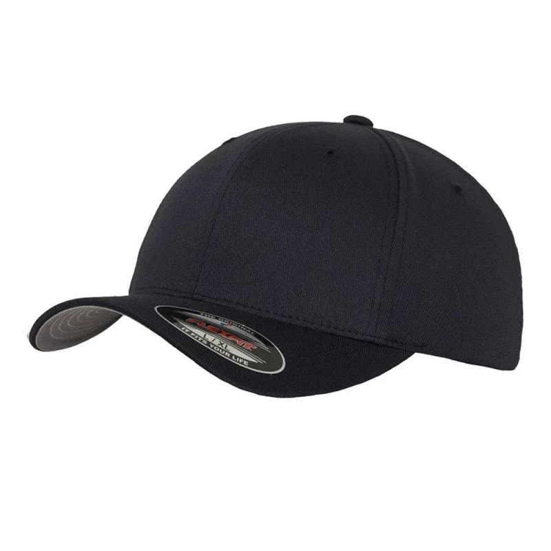 Image of Flexfit Mens Wooly Combed Cap in Dark Navy Dark Navy Male One Size