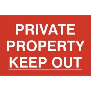 image of ASEC Private Property Keep Out 200mm x 300mm PVC Self Adhesive Sign