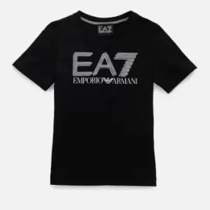 Image of EA7 Boys' Train Visibility Large Logo T-Shirt - Black - 8 Years