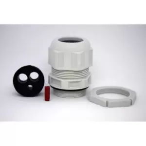 Image of Wiska 40mm IP68 Grey Plastic Tails Kit with Multiple Insert, Locknut and Blanking Insert - 228282