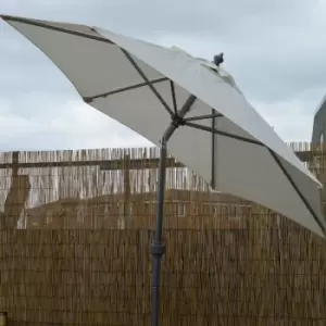 Image of 2m Lightweight Cream Aluminium Garden Parasol with Crank Handle & Tilt Mechanism