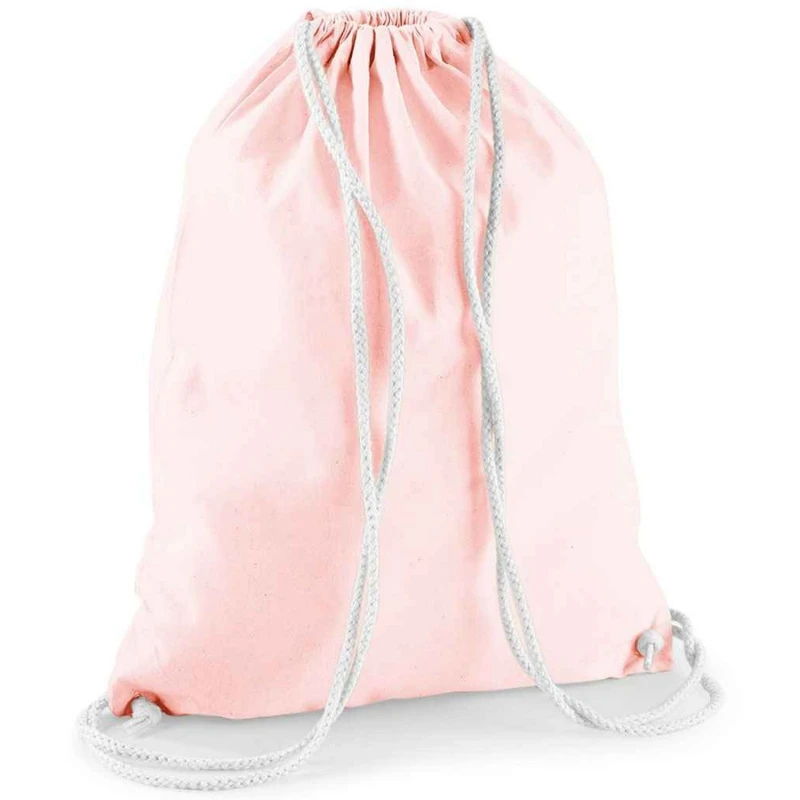 Image of Westford Mill Mens Cotton Drawstring Bag in Pale Pink Pale Pink Male