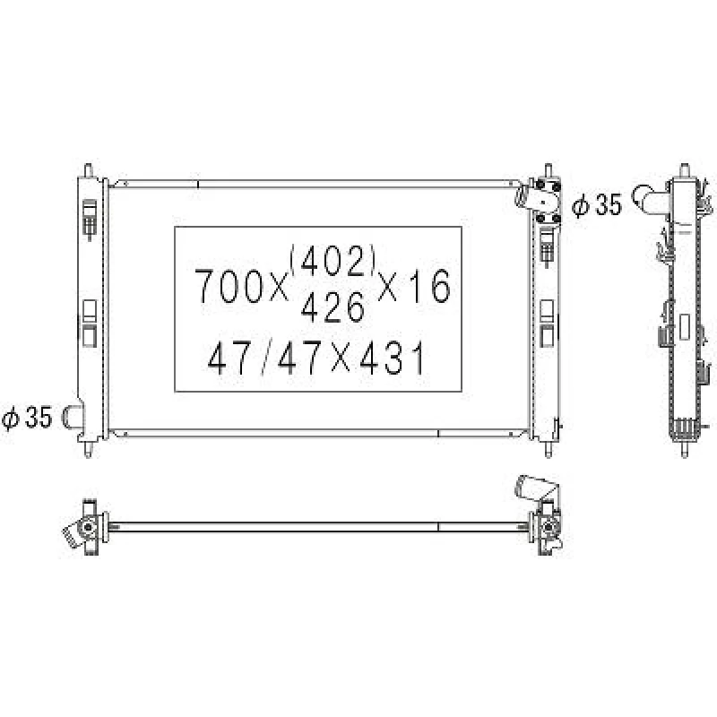 Image of Engine radiator DIEDERICHS DCM2532