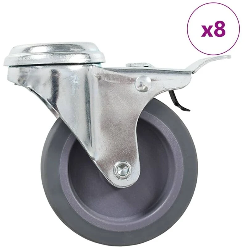 Image of VIDAXL 8 pcs Bolt Hole Swivel Casters 75mm Vidaxl 8719883716480