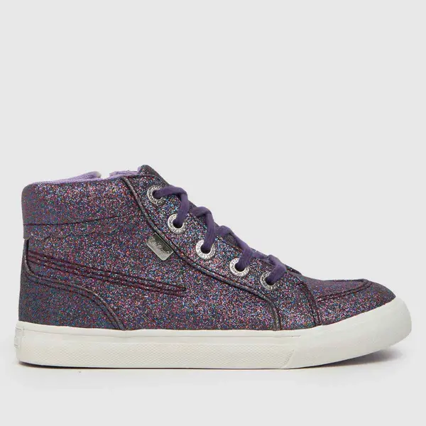 Image of Kickers purple tovni hi glitter Girls Toddler trainers Purple UK 11 (EU 29)