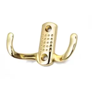 Image of GTV Double Hat Coat Hanger Hook Door Wall Bath Small - Colour Gold, Pack of 10
