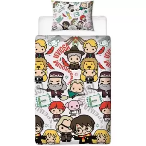 Image of Harry Potter Scene Reversible Duvet Cover Set (Single) (Multicoloured)