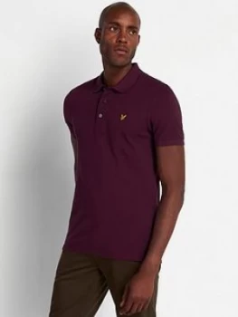 Lyle & Scott Plain Polo Shirt - Burgundy, Size XL, Men