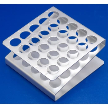 image of Z-type Test Tube Rack 5x5 Holes- Aluminium - Medline