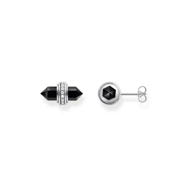 image of Thomas Sabo Sterling Silver Sterling Silver Zirconia Hexagonal Black O