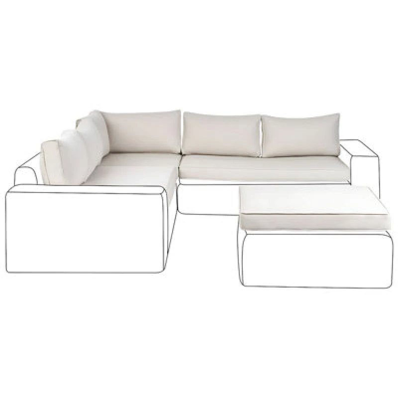 Image of Beliani Outdoor Cushion Cover Set Palermo Off-White