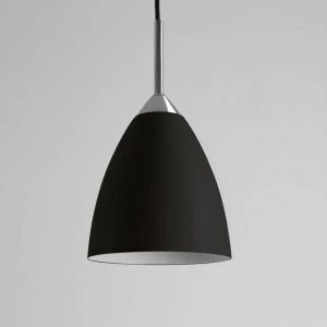 Image of 1 Light Dome Ceiling Pendant Matt Black, E27