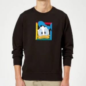 Image of Disney Donald Face Sweatshirt - Black - XXL
