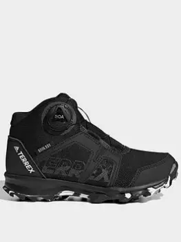 Image of adidas Terrex Agravic Boa Mid Rain.rdy Hiking Shoes, Black/White, Size 11 Younger
