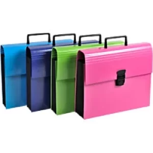 Image of Iderama Expanding Case with Handle A4, 12 Sections, Assorted, Pack of 4