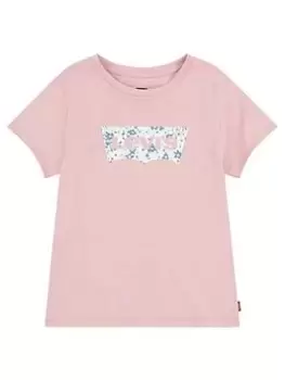 Image of Levis Girls Daisy Short Sleeve T-Shirt - Quartz Pink, Size Age: 6 Years, Women