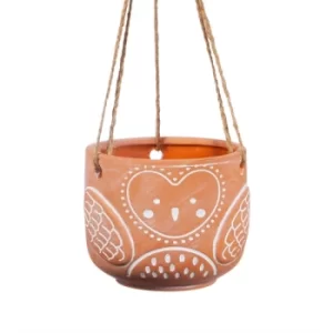 image of Olivia Owl Terracotta Hanging Planter