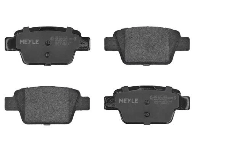 Image of MEYLE 025 237 1415 Brake pad set Rear Axle, incl. wear warning contact, Original Quality, with anti-squeak plate Brake Pad Set,disc brake (402)