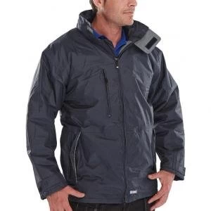 Image of B-Dri Weatherproof Mercury Jacket with Zip Away Hood 3XL Navy Blue Ref