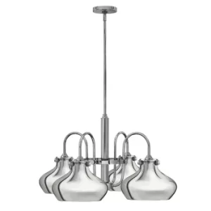 Image of Hinkley Congress Pendant Light Multi Arm Dome Shades 4x E27 Chrome