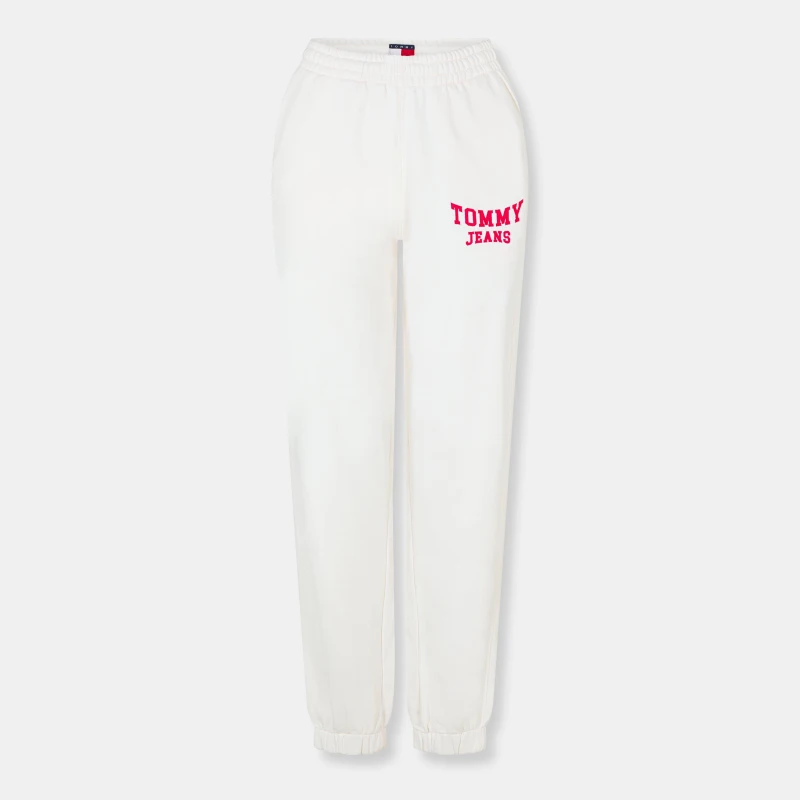 Image of Tommy Jeans Womens Varsity Cuffed Ankle Fleece Joggers Ancient White female 8 (XS)