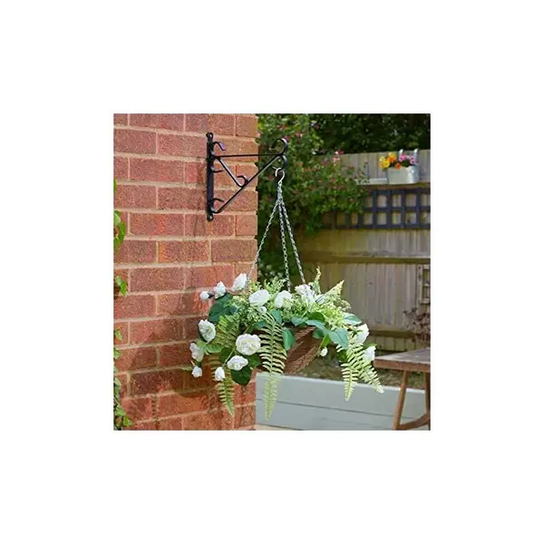 image of MARCO PAUL 30cm Hanging Basket Artificial Flowers Garden Decor Fake Floral & Foliage Hanging Chain Colourful Indoor Outdoor Patio, Home, Garden Decora