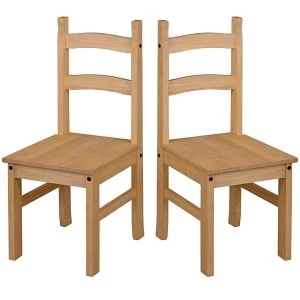 Image of Halea Pair of Pine Dining Chairs