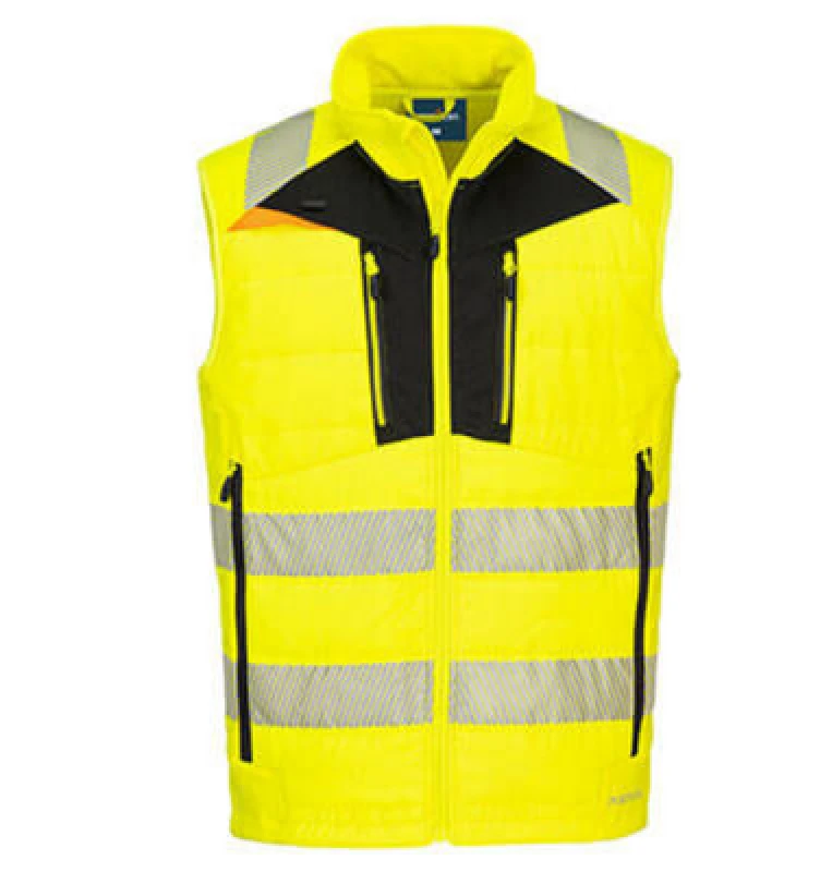 Image of Portwest DX4 Hi Vis Hybrid Baffle Bodywarmer DX479YBRXXXL Colour: Yellow / Black
