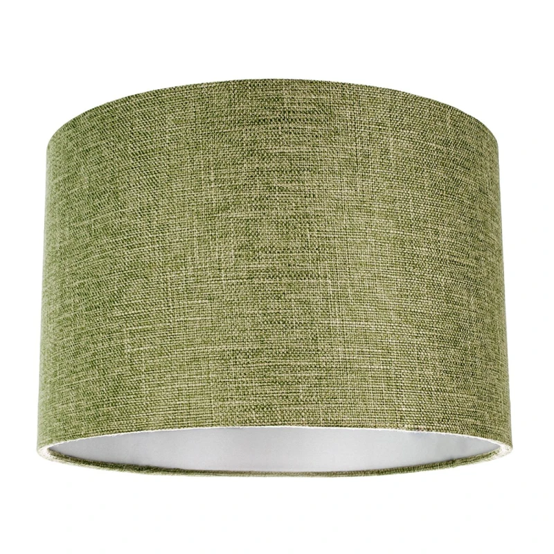 Image of Happy Homewares Contemporary & Sleek Linen Fabric Lampshade in Olive Size: 14" Olive Unisex 14"