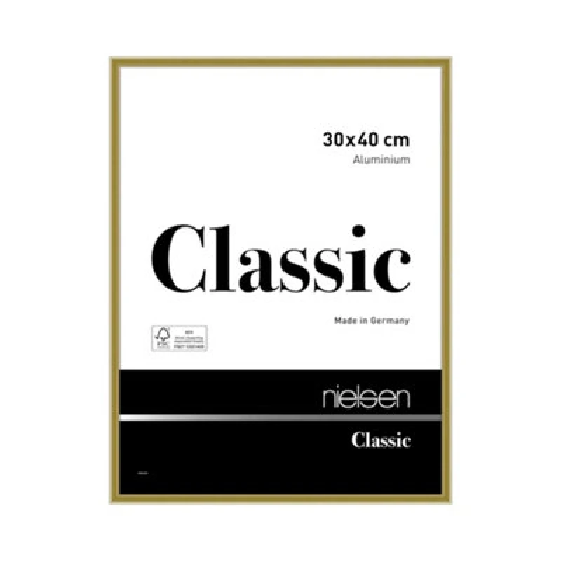 Image of Nielsen Classic Polished Gold Aluminium Picture Frame 30X40Cm - With Float Glass And Push/turn Clips