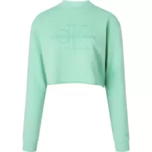 Image of Calvin Klein Jeans Embroidered Monologo Sweatshirt - Green