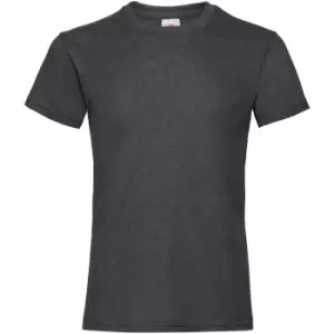 Image of Fruit Of The Loom Girls Childrens Valueweight Short Sleeve T-Shirt (3-4) (Dark Heather)