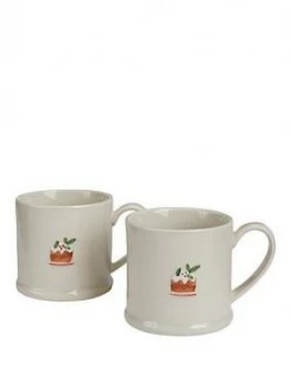 image of Gisela Graham Ceramic Plum Pudding Mini Mugs Set Of 2