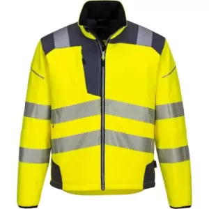 Image of Portwest PW3 Hi Vis Soft Shell Winter Rain Jacket Yellow / Grey 2XL