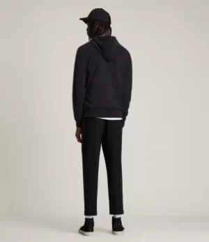 Image of AllSaints Mens Regular Fit Brace Hoodie, Black, Size: XXL
