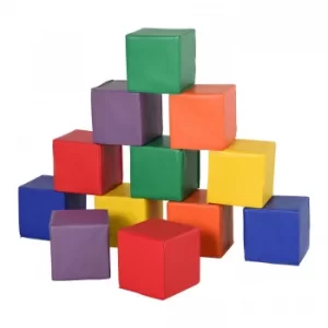 image of HOMCOM Kids 12 Piece PU Soft Stacking Blocks Multi-Colour