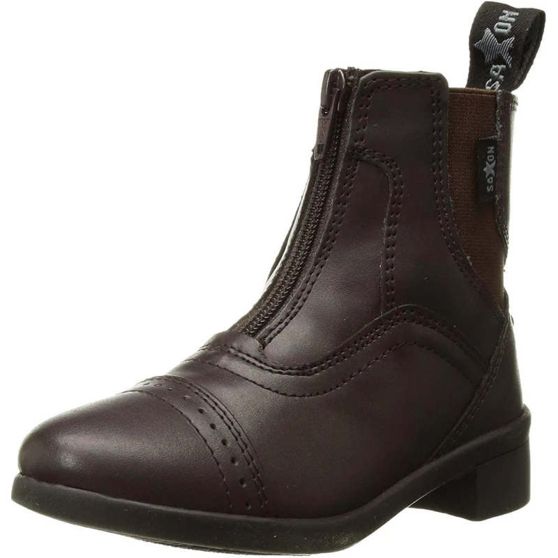 Image of Saxon Unisex Syntovia Zip Paddock Boots Brown (4 Uk)