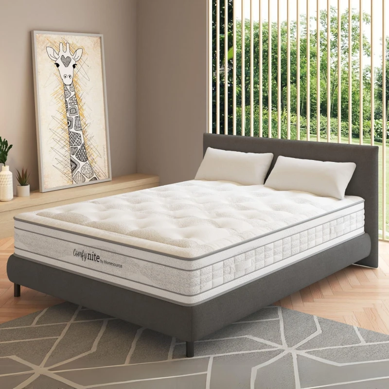 Image of HOME SOURCE Pocket Sprung Luxury Quilted Mattress 5ft King Size Medium Firmness 28cm Depth MATLYR5FT