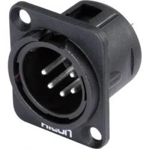 Image of XLR connector Sleeve plug straight pins Number of pins 5 Black Hicon HI X5DM M