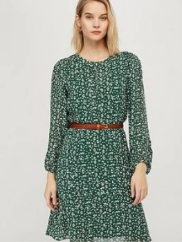 Monsoon Marty Print Sustainable Viscose Dress - Green, Size 12, Women