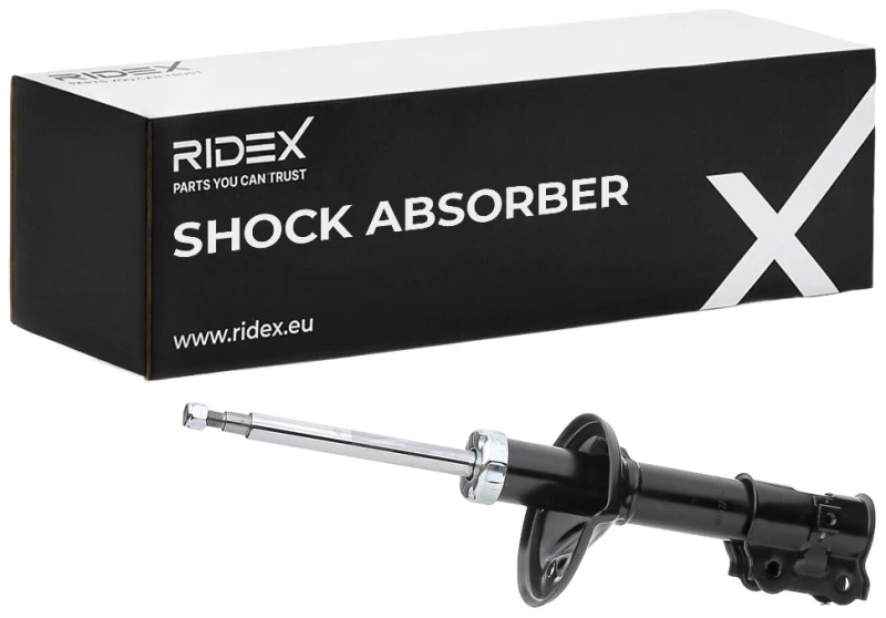 Image of RIDEX 854S0795 Shock absorber Front Axle Right, Gas Pressure, Suspension Strut, Bottom Clamp Shock Absorber (854)