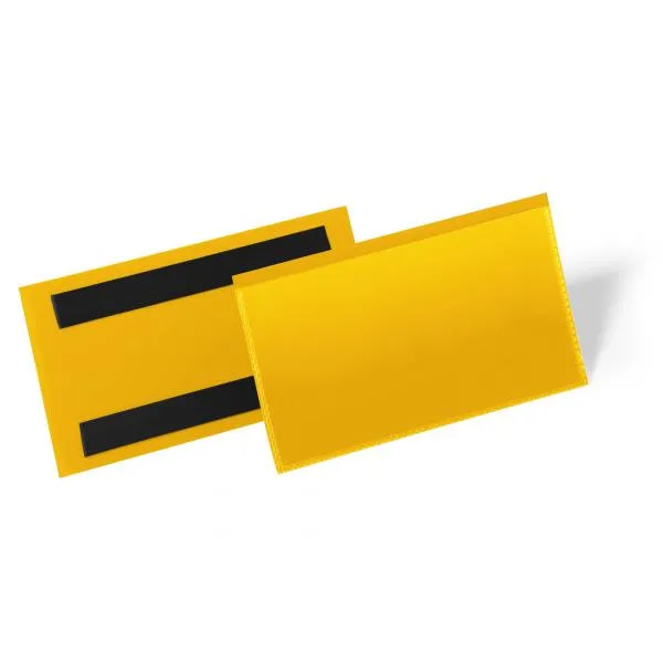 Image of Durable Durable Magnetic Ticket Holder Document Pockets 50 Pack 150 x 67mm Yellow 4005546996974