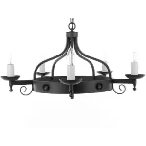 Image of Forge pendant light Black 5 bulbs 34.5cm