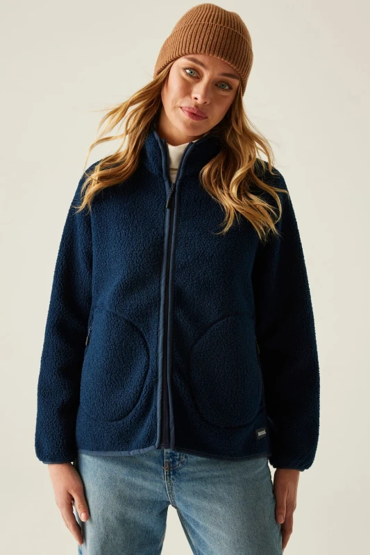 Image of Regatta Womens Frankie Borg Full Zip Insulating Fleece in Navy Size: 12 Navy Female 12