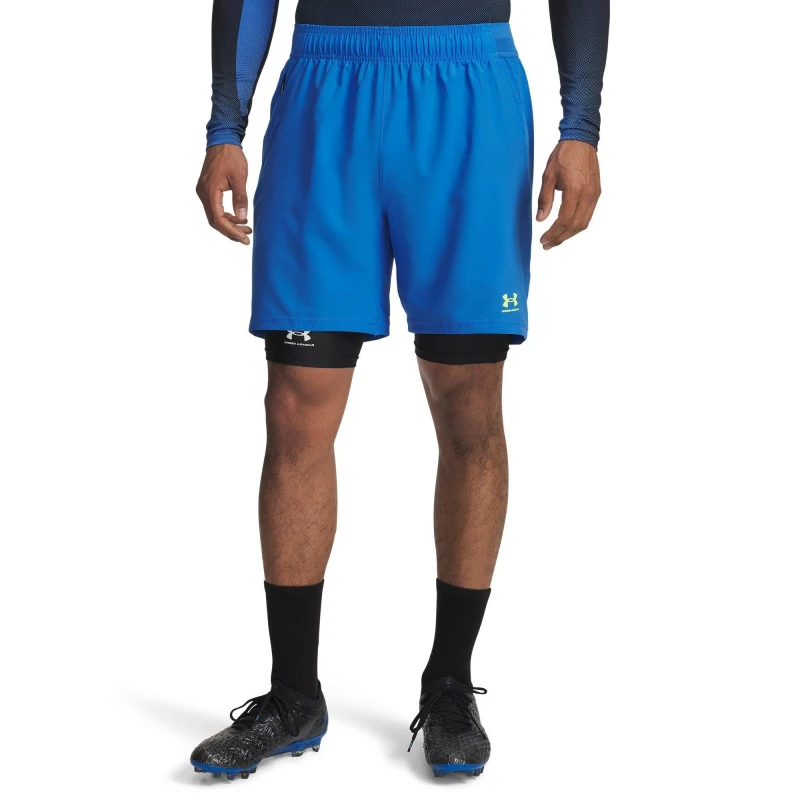 Image of Under Armour Challenger Pro Shorts Mens Blue/Yellow male L