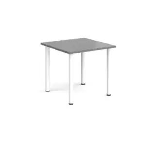 image of Rectangular white radial leg meeting table 800mm x 800mm - onyx grey