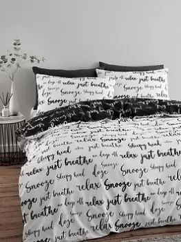 Image of Catherine Lansfield Simplicity Script Duvet Cover Set