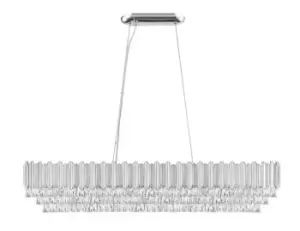 Image of Grenada 11 Light Chrome Crystal Bar Pendant Ceiling Light